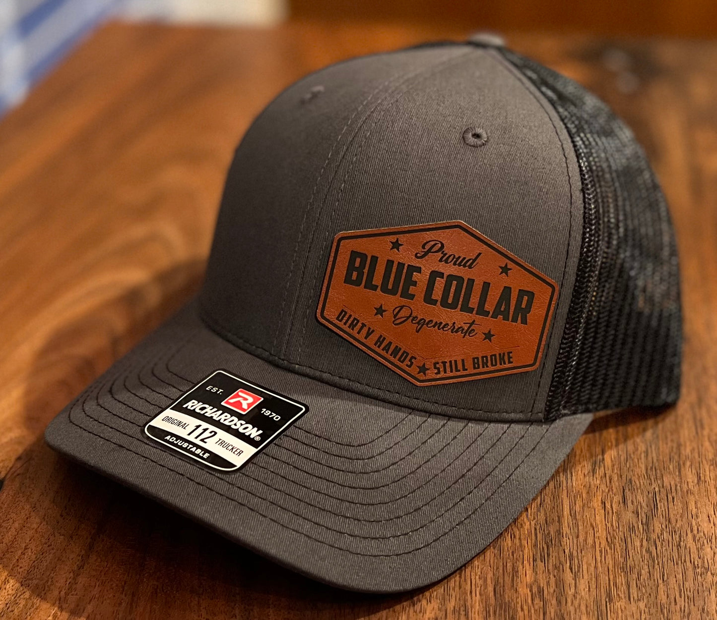 Proud Blue Collar Degenerate Trucker Hat