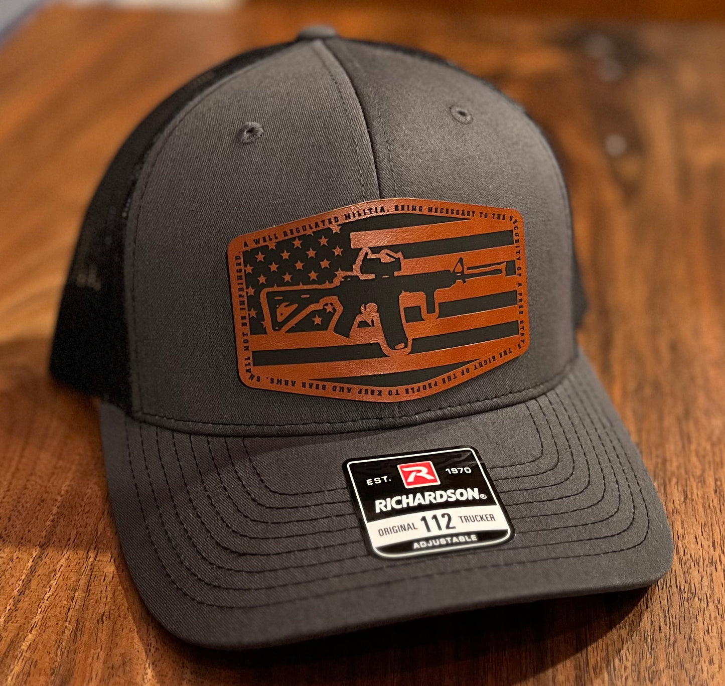 Second Amendment Trucker Hat with AR-15 & American Flag Patch