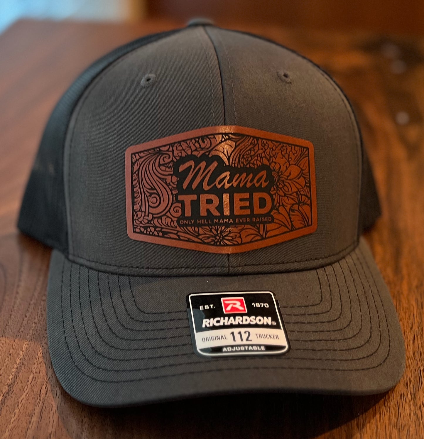 Mama Tried Trucker Hat with Vintage Floral Patch