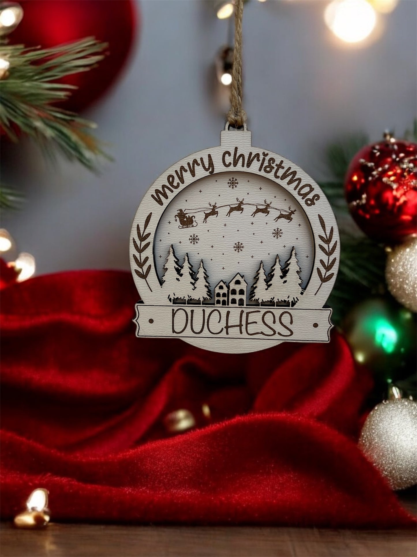 Personalized "Merry Christmas" 3.5" Round Ornament