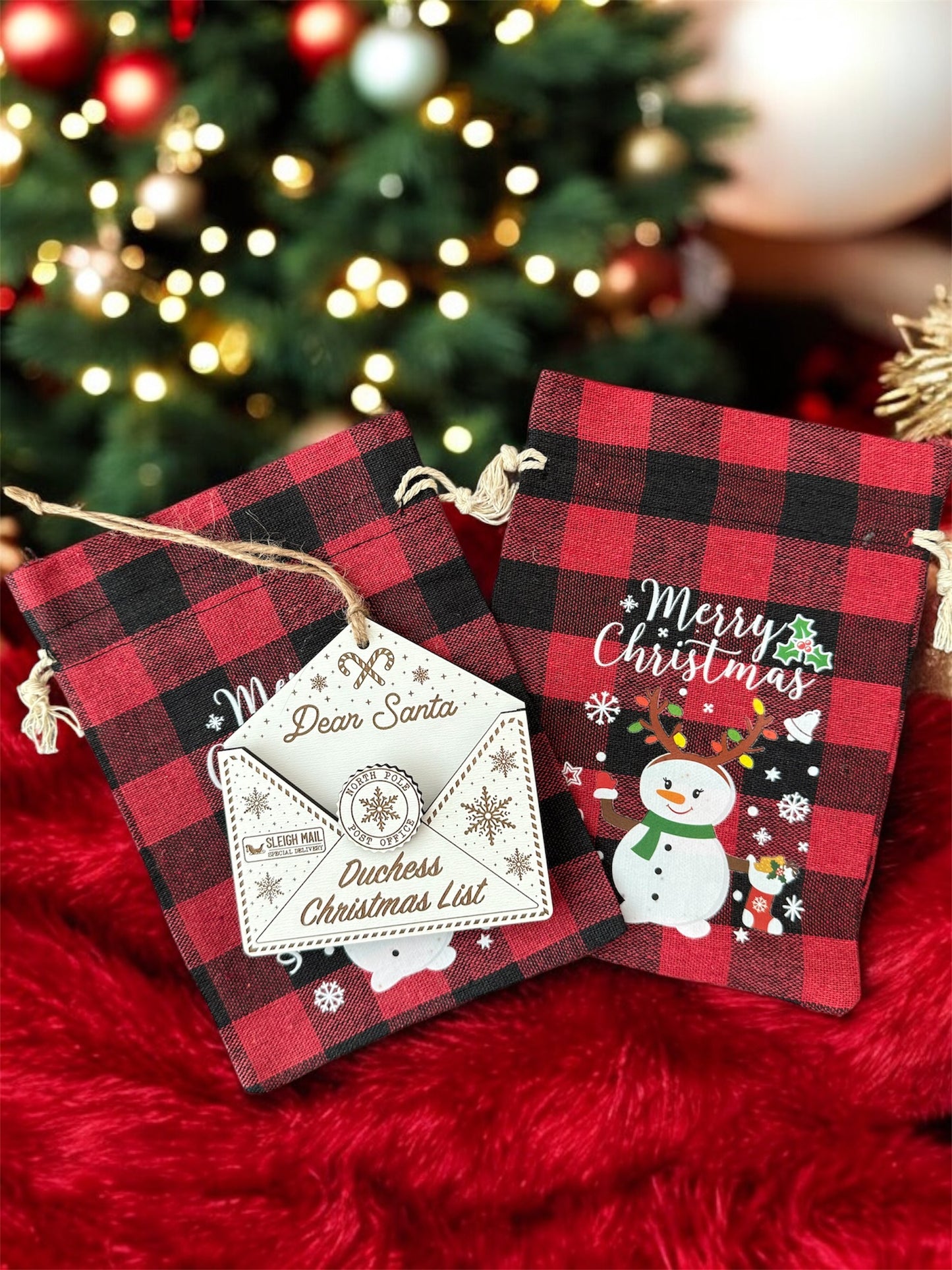 "Dear Santa - Personalized Christmas List" Ornament with Gift Bag