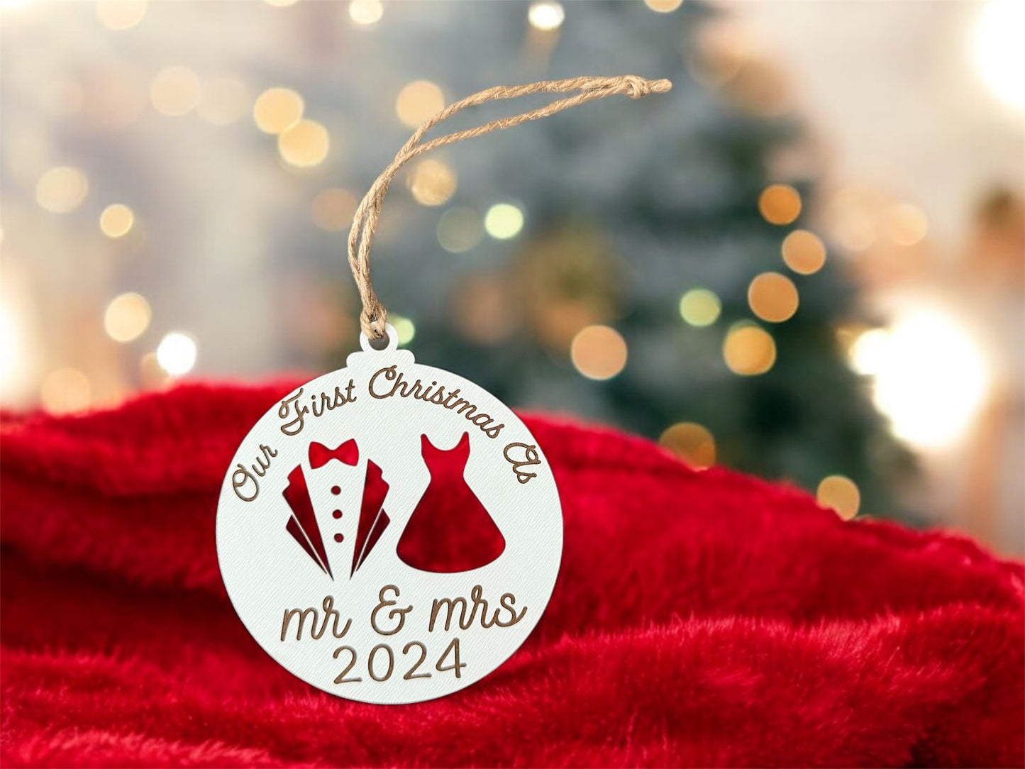 "Our First Christmas as Mr. & Mrs. 2024" Ornament